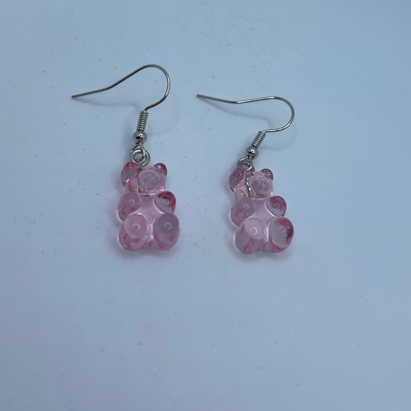 3 for $20 Clear Pink Gummy Bear Acrylic Dangle Earrings “You Pick 3” - Picture 6 of 7
